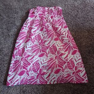 American eagle pink&white strapless dress